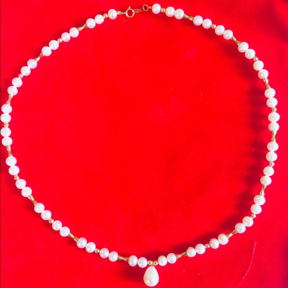 14k yg Pearl necklace